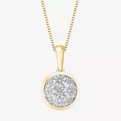 Diamond Blossom (G / Si2) Womens 3/4 CT. T.W. Lab Grown White 10K Gold Round 18 Inch Pendant Necklace