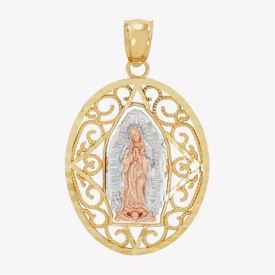 Nuestra Seãƒâ±Ora De Guadalupe / Our Lady Of Guadalupe Unisex Adult 14K Gold Oval Pendant