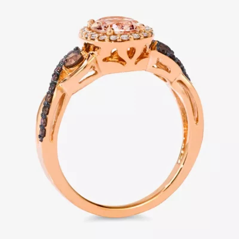 Le Vian® Ring featuring / CT. Peach Morganite™ 3/ Chocolate Diamonds® 1/ Nude Diamonds™ set 14K Strawberry Gold