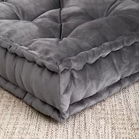 Sweet Home Collection™ 20"x20" Oversized Square Tufted Floor Pillow Faux Velvet Fabric