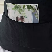 Sweet Home Collection™ Large Oversized Reading and Bed Rest Pillow with Cup Holders Detachable Neck Roll