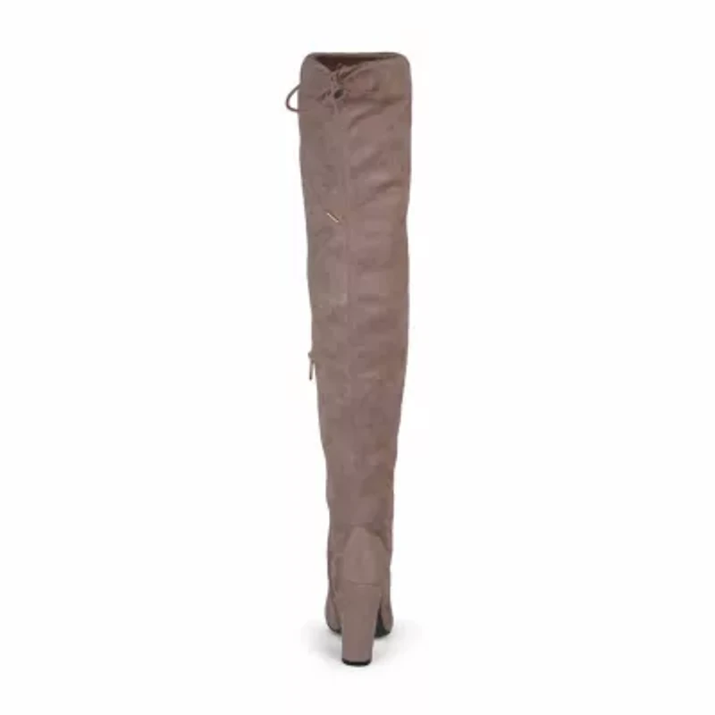 Journee Collection Womens Wide Calf Stacked Heel Over the Knee Boots