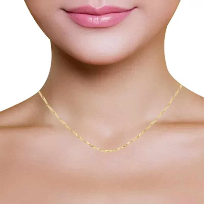 Womens 14K Gold 16 Inch Fashion Chain Necklace
