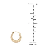 Womens 14K Gold 15mm Round Hoop Earrings