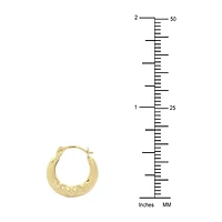 Womens 14K Gold 15mm Heart Hoop Earrings