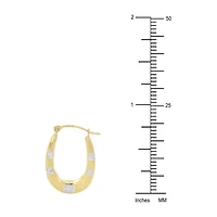 Womens 14K Two Tone Gold 22mm Round Hoop Earrings
