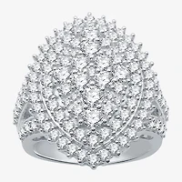 (H-I / I1) Womens 3 CT. T.W. Lab Grown Diamond 10K White Gold Halo Cocktail Ring