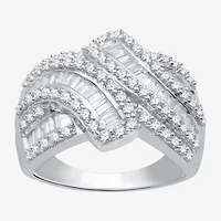 (H-I / I1) Womens 2 CT. T.W. Lab Grown Diamond 10K White Gold Bypass  Band