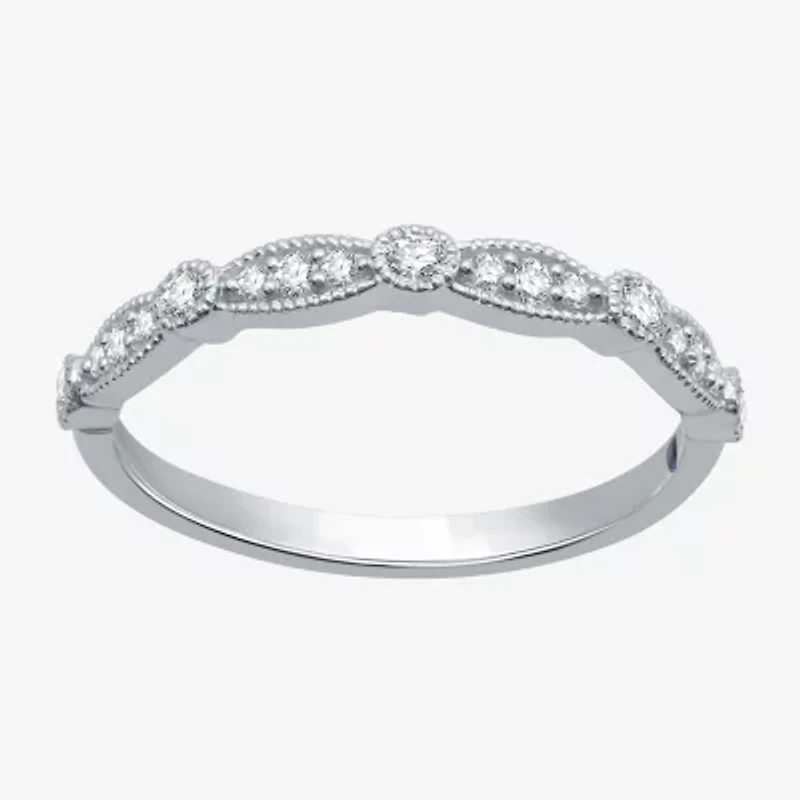I Said Yes (H-I / I1) Womens 1/5 CT. Lab Grown White Diamond Sterling Silver Wedding Band