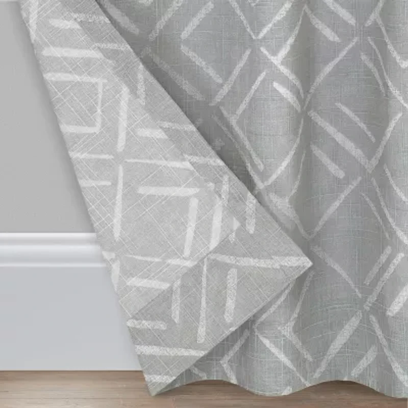 Fieldcrest Arden Diamond Brush Cotton Grommet Top Sheer Single Curtain Panel