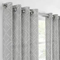 Fieldcrest Arden Diamond Brush Cotton Grommet Top Sheer Single Curtain Panel