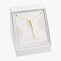 Sparkle Allure Womens Red Crystal 14K Gold Over Brass Bar 16 Inch Pendant Necklace