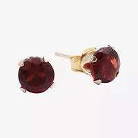 Gemstone 10K Gold 6mm Round Stud Earrings
