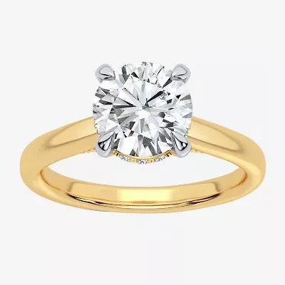 G-H / SI1-SI2) Womens CT. T.W. Lab Grown White Diamond 14K Gold Round Solitaire Engagement Ring
