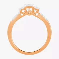 Love Lives Forever (F / Si2) Womens 3/4 CT. T.W. Lab Grown White Diamond 10K Gold Side Stone 3-Stone Engagement Ring