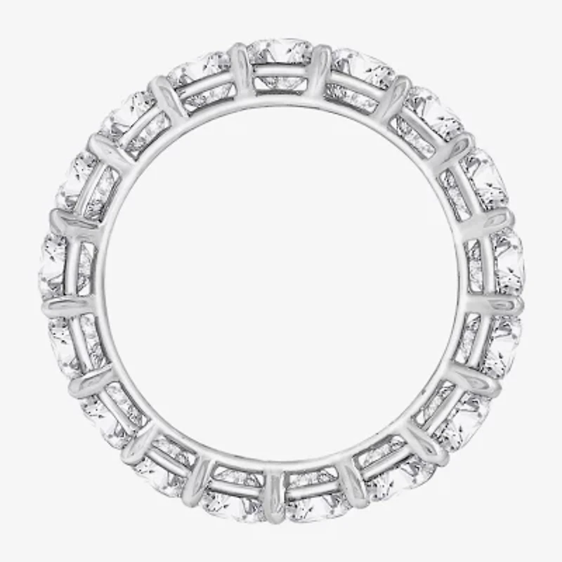 Diamonart Womens Cubic Zirconia Sterling Silver Eternity Band