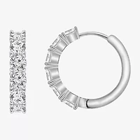 Diamonart Womens Cubic Zirconia Sterling Silver 21.3mm Hoop Earrings