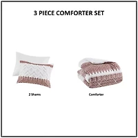 Ink+Ivy Mila 3 Piece Cotton Comforter Set with Chenille Tufting
