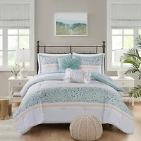 Madison Park Evian Seersucker 5-pc. Midweight Comforter Set