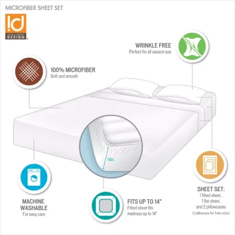 Intelligent Design Microfiber All Season Soft Touch Solid Sheet Set