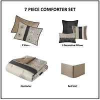 Madison Park Blaine 7-pc. Jacquard Comforter Set