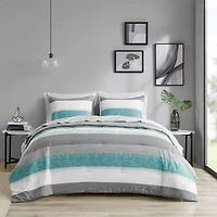 Madison Park Essentials Deacon Modern Stripe Comforter Set with Sheets