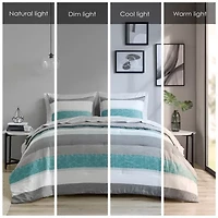 Madison Park Essentials Deacon Modern Stripe Comforter Set with Sheets