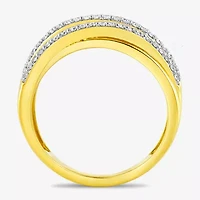 I/ I2 Womens 1 CT. T.W. Lab Grown White Diamond 14K Gold Over Silver Cocktail Ring