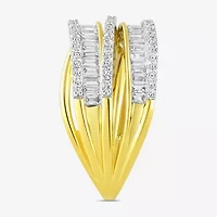 I/ I2 Womens 1 CT. T.W. Lab Grown White Diamond 14K Gold Over Silver Cocktail Ring