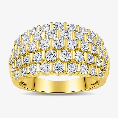 I/ I2 Womens CT. T.W. Lab Grown White Diamond 14K Gold Over Silver Cocktail Ring