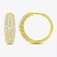 I/ I2 Womens 2 CT. T.W. Lab Grown White Diamond 14K Gold Over Silver 20.3mm Hoop Earrings