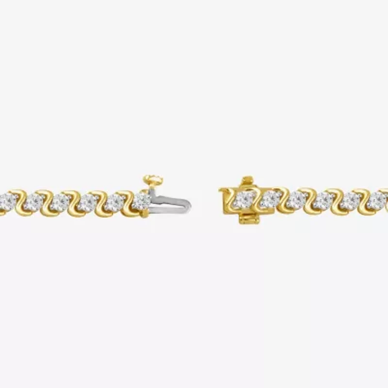 (I / I2) Womens 3 CT. T.W. Lab Grown White Diamond 14K Gold Over Silver Tennis Bracelet