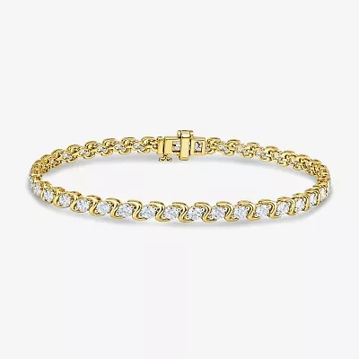 (I / I2) Womens 3 CT. T.W. Lab Grown White Diamond 14K Gold Over Silver Tennis Bracelet