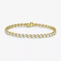 (I / I2) Womens 3 CT. T.W. Lab Grown White Diamond 14K Gold Over Silver Tennis Bracelet