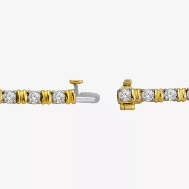 (I / I2) Womens 3 CT. T.W. Lab Grown White Diamond 14K Gold Over Silver Tennis Bracelet