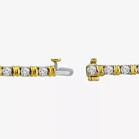 (I / I2) Womens 3 CT. T.W. Lab Grown White Diamond 14K Gold Over Silver Tennis Bracelet