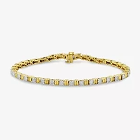(I / I2) Womens 3 CT. T.W. Lab Grown White Diamond 14K Gold Over Silver Tennis Bracelet