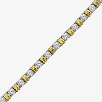 (I / I2) Womens 3 CT. T.W. Lab Grown White Diamond 14K Gold Over Silver Tennis Bracelet