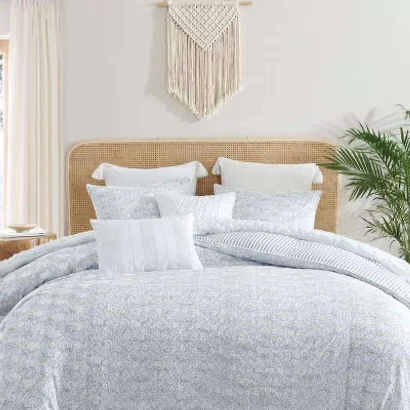 Peri Home Linen Eyelet Rectangular Throw Pillow