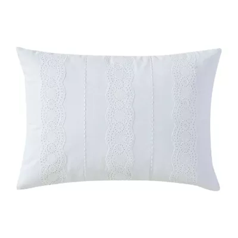 Peri Home Linen Eyelet Rectangular Throw Pillow