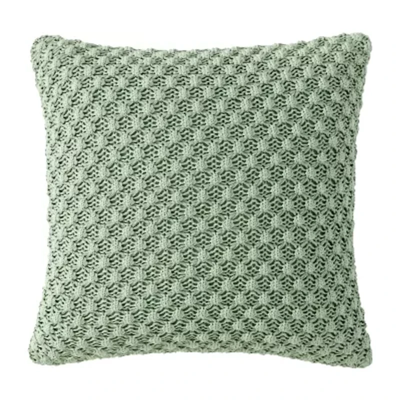 Peri Home Crochet Knit Square Throw Pillow