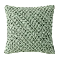 Peri Home Crochet Knit Square Throw Pillow
