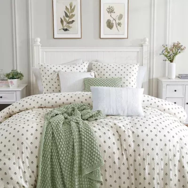 Peri Home Crochet Knit Square Throw Pillow