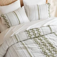 INK+IVY Imani 3pc Cotton Printed Duvet Cover Set w/ Chenille