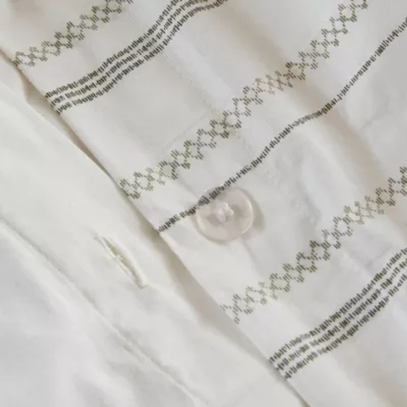 INK+IVY Imani 3pc Cotton Printed Duvet Cover Set w/ Chenille