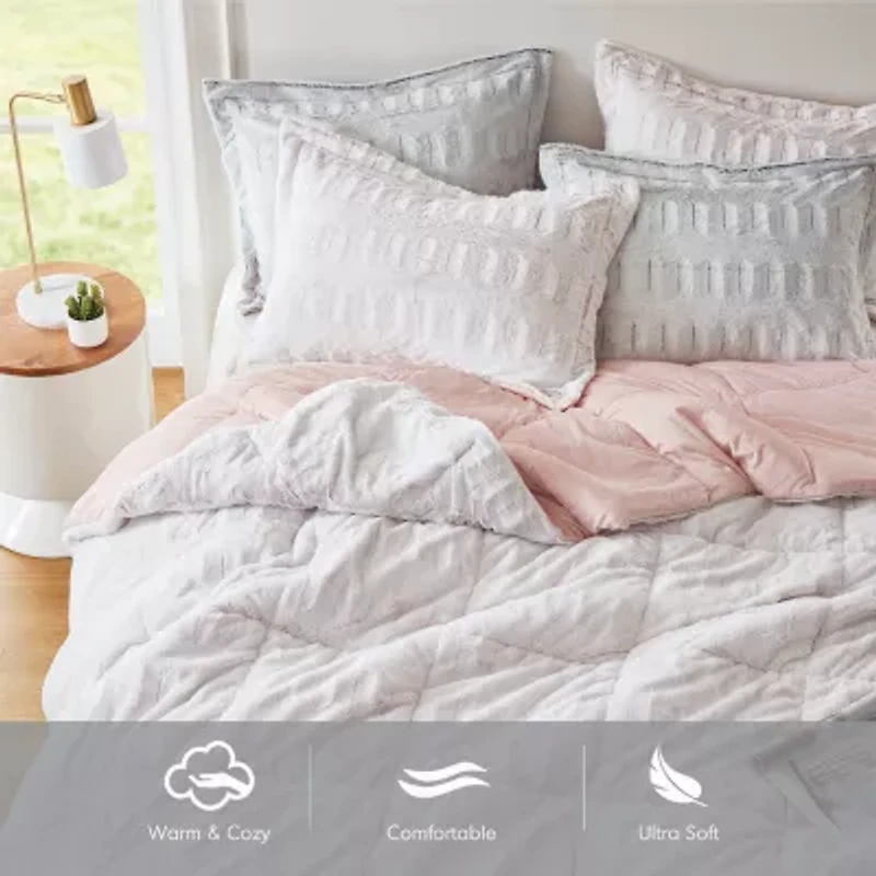 Madison Park Margot Faux Fur Lightweight Comforter Set