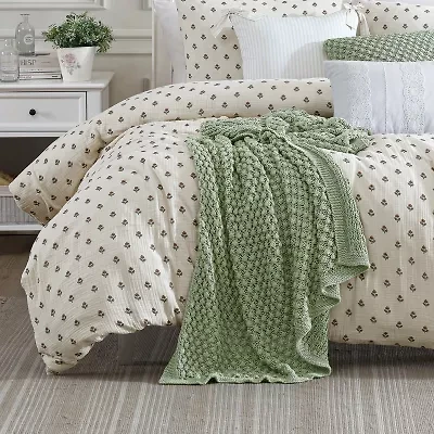 Peri Home Block Print Gauze 3-pc. Easy Care Duvet Cover Set