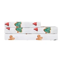 Sweet Home Collection Printed Christmas Holiday Microfiber Deep Pocket Sheet Set