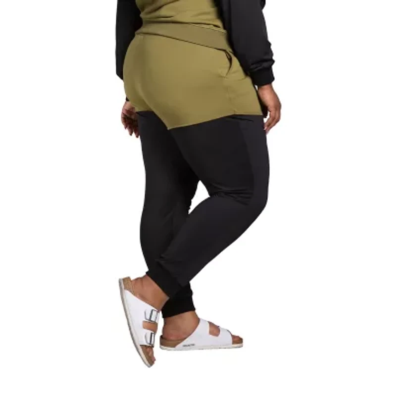 Poetic Justice Womens Plus Cinched Mid Rise Jogger Pant