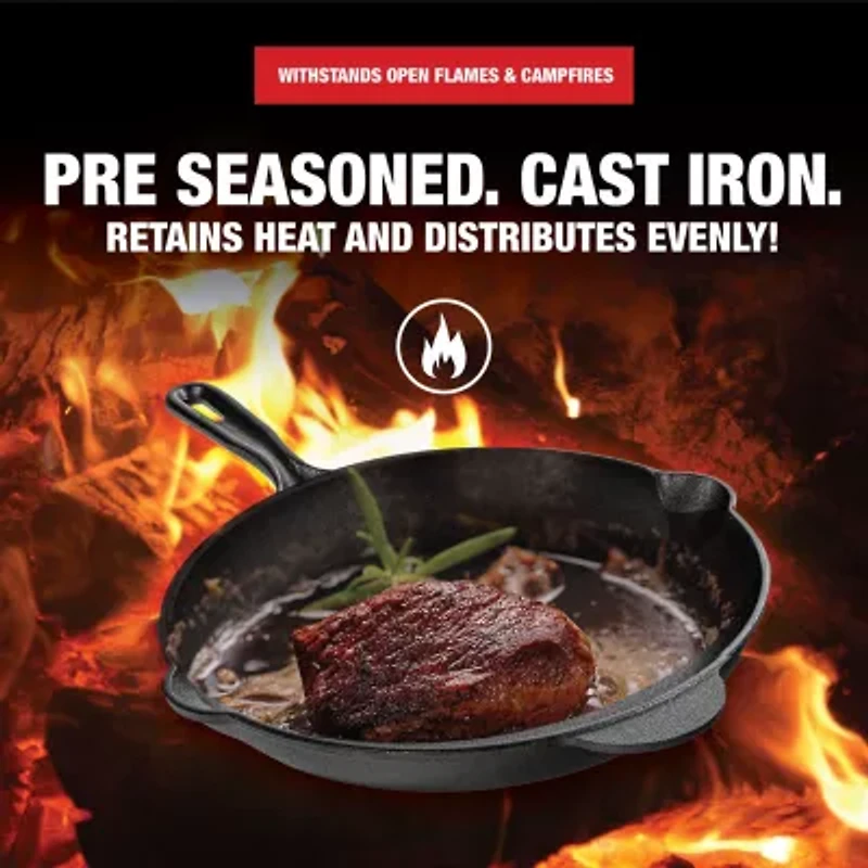 Granitestone Heavy Duty Cast Iron 12" Round Skillet